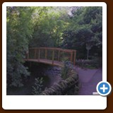 A small footbridge crossing the river Bargoed